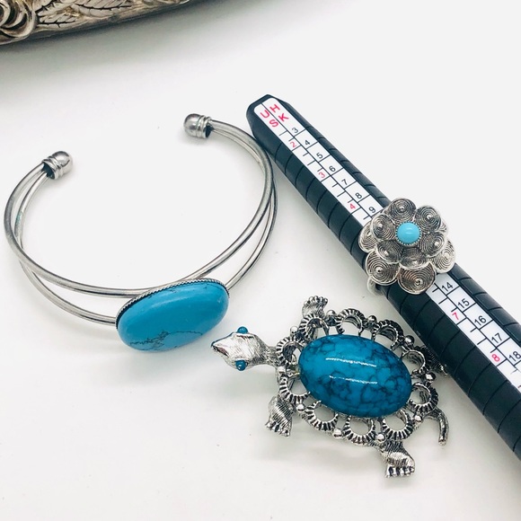 Vintage Faux Turquoise Jewelry lot - Picture 8 of 14